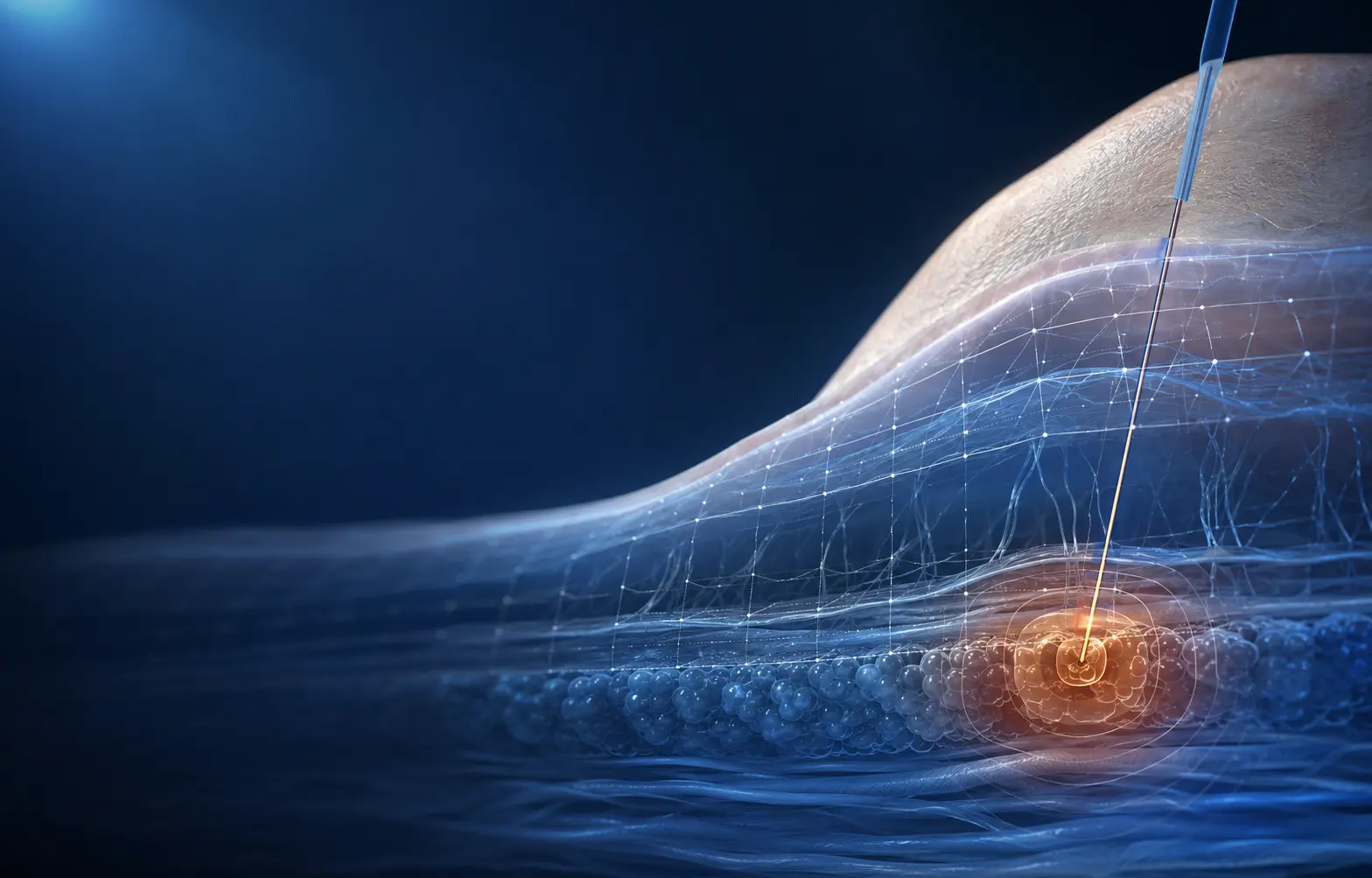 Scientific visualization of a mapped micro-electrode and focused radiofrequency target